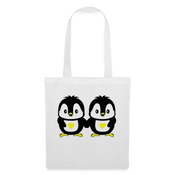 Pingouins Amour mignon - Sac en tissu - blanc - Devant