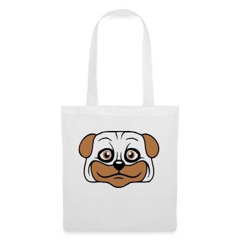 Dog Pug Small Cute Dick Love Happy Comic Fun - Tote Bag - white - Front