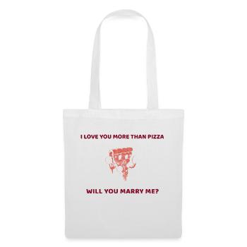 I love you more than pizza proposal shirt - Tote Bag - white - Front