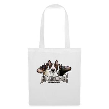 Trio de Bull Terrier avec lettrage - Sac en tissu - blanc - Devant