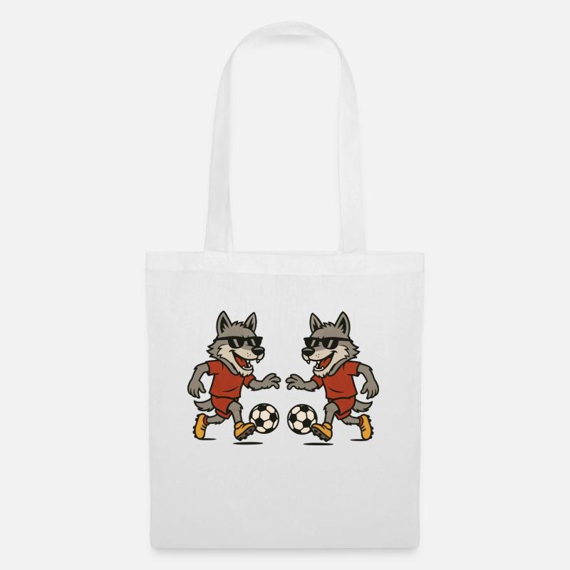 wolf soccer 2 - Stoffbeutel - Weiß
