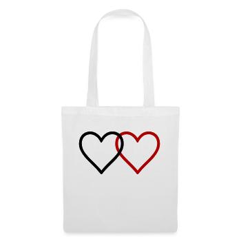 Herzen Paar Liebe - Stoffbeutel - Weiß - Vorne