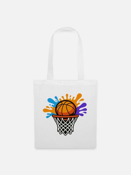 Basketball Splash Dunk Grafikdesign - Stoffbeutel - Weiß