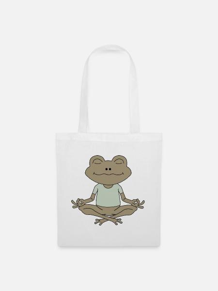 ZenFrosch Meditationsfigur - Stoffbeutel - Weiß