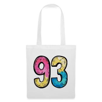 93 Zahl Bunt - Stoffbeutel - Weiß - Vorne