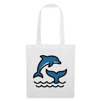 Vagues de dauphins Silhouette de la mer - Sac en tissu - blanc - Devant