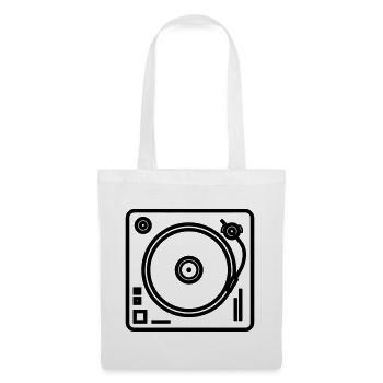 DJ-Plattenspieler - Stoffbeutel - Weiß - Vorne