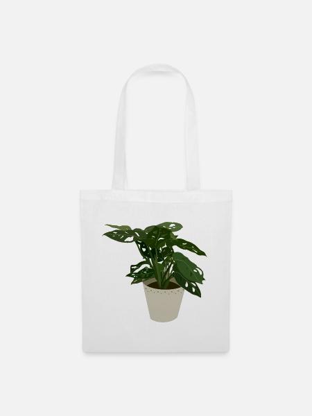 Monstera Monkey Leaf - Stoffbeutel - Weiß