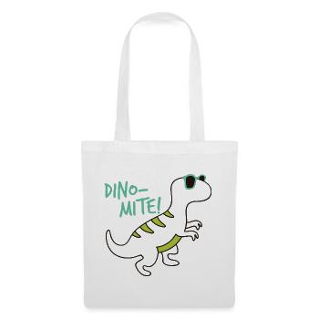 Cooler Dinosaurier Dino-Mite Sonnenbrille Fun - Stoffbeutel - Weiß - Vorne