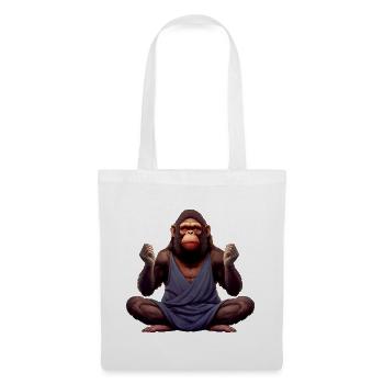Affen Yoga / Yogi Affe - Stoffbeutel - Weiß - Vorne