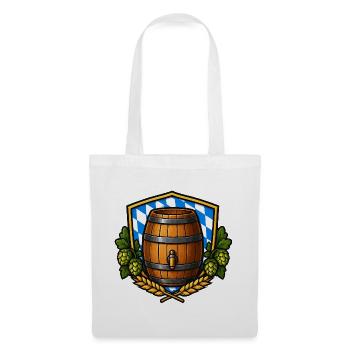 Bierfass Schild Bayerisch - Stoffbeutel - Weiß - Vorne