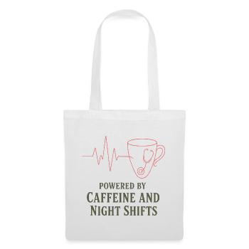 Kaffeeherz Stethoskop Motiv - Stoffbeutel - Weiß - Vorne