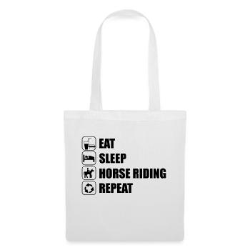 Eat Sleep Horse Riding - Sac en tissu - blanc - Devant