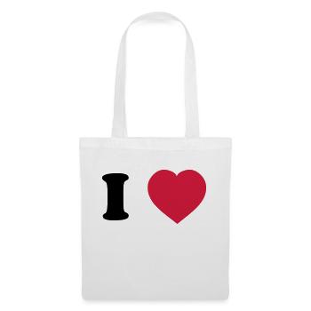 I Love (à personnaliser) - Sac en tissu - blanc - Devant