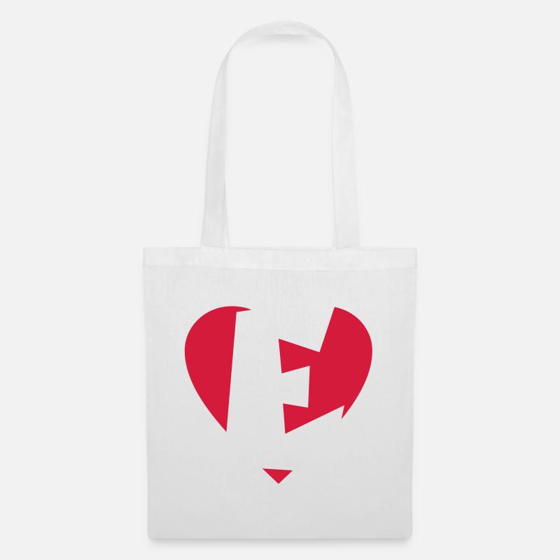 Heart E - I love E - Tote Bag - white