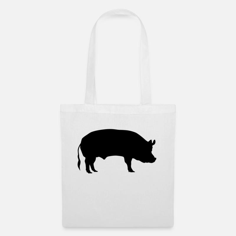 Schwein / Sau - Stoffbeutel - Weiß