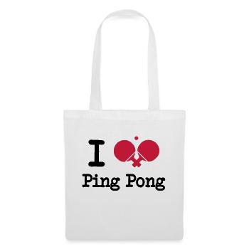 I love ping pong - Stoffbeutel - Weiß - Vorne