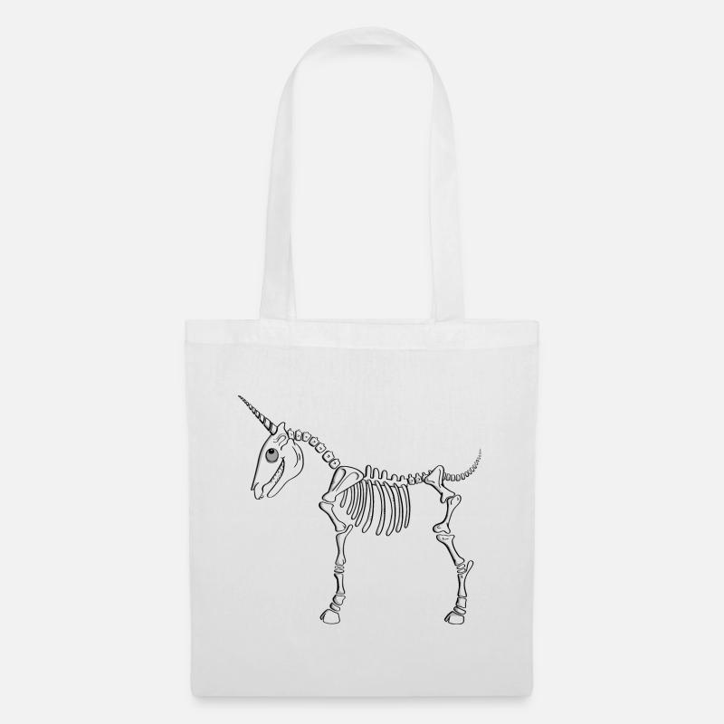 Squelette de licorne - Licornes - Créatures mythiques - Comic - Sac en tissu - blanc