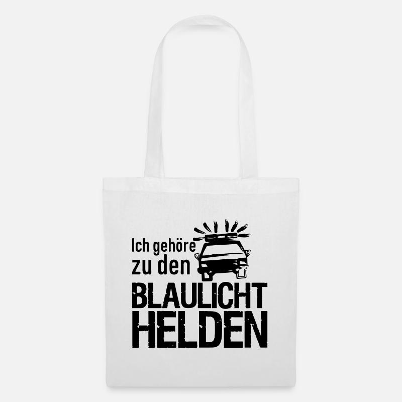 Blaulicht Polizei Feuerwehr Sanitäter Geschenk - Stoffbeutel - Weiß