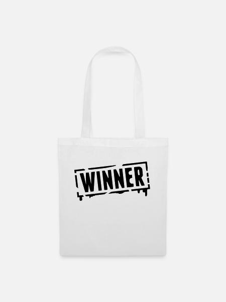 winner_stamp_grunge_g1 - Stoffbeutel - Weiß
