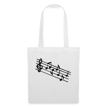 symbole de note de musique - Sac en tissu - blanc - Devant