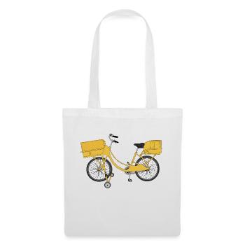 Postbote Post Brief Briefträger Fahrrad Geschenk - Stoffbeutel - Weiß - Vorne
