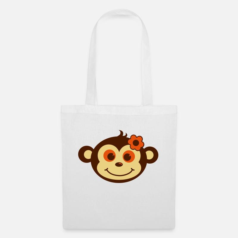 Affe Kaffee Girl 2 - Stoffbeutel - Weiß