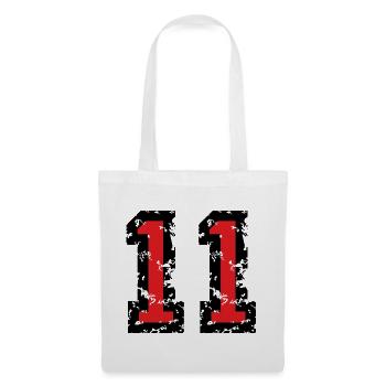 The Number Eleven - No. 11 (two-color) red - Tote Bag - white - Front
