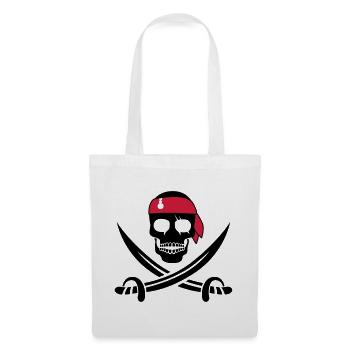 Piraten Totenkopf - Stoffbeutel - Weiß - Vorne