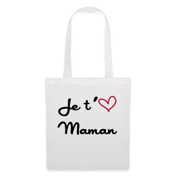 Je t'aime Maman - Sac en tissu - blanc - Devant