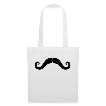 bart locken gesicht haare sir mustache schnurrbart - Stoffbeutel - Weiß - Vorne