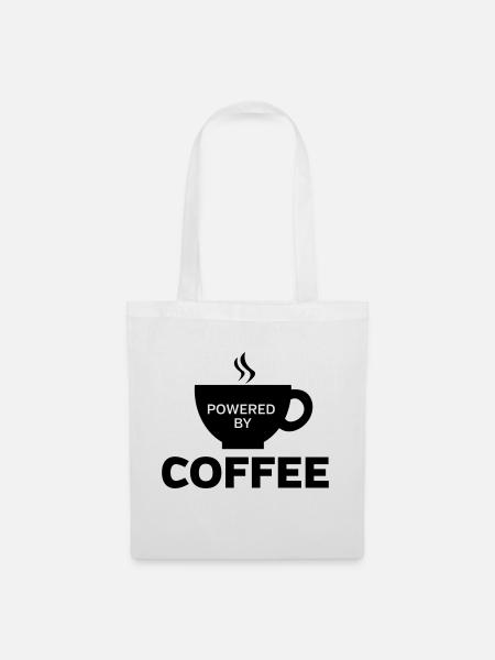 Powered By Coffee - Sac en tissu - blanc