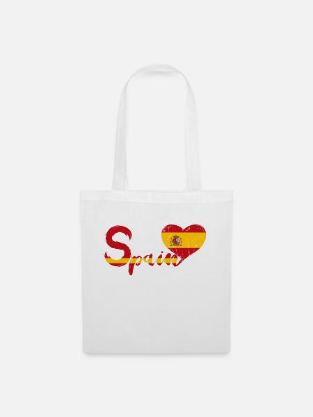 Spanien mit Herz - Stoffbeutel - Weiß