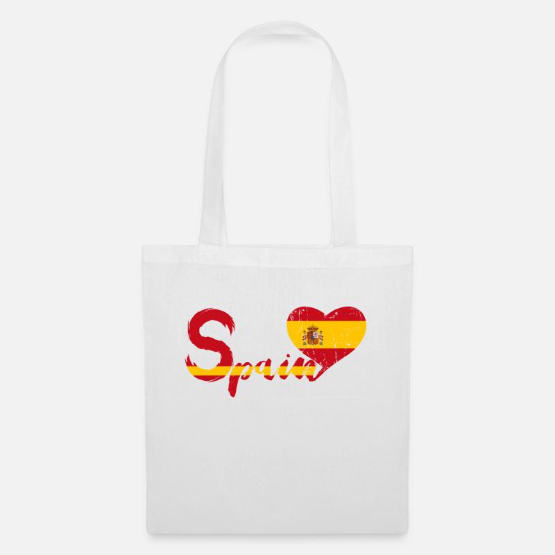 Spanien mit Herz - Stoffbeutel - Weiß