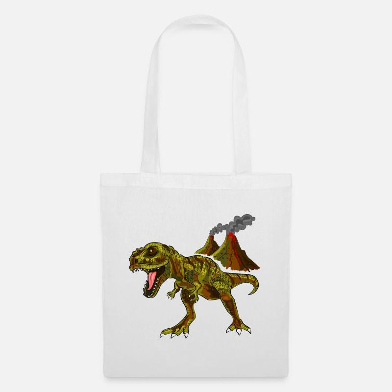 Dinosaurier Vulkan - Stoffbeutel - Weiß