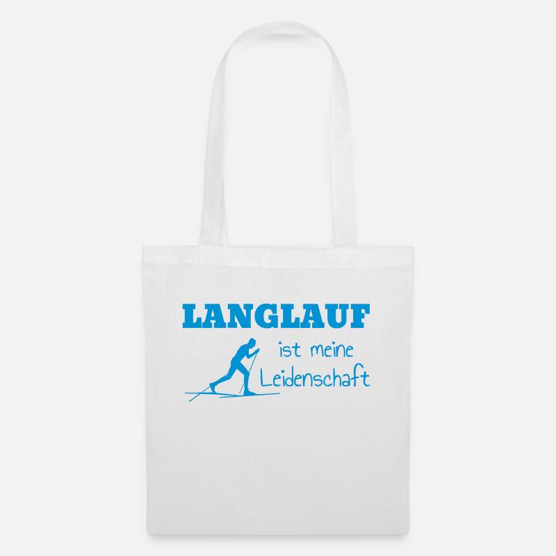 Langlaufen / Langlauf / eislaufen / Langläufer - Stoffbeutel - Weiß
