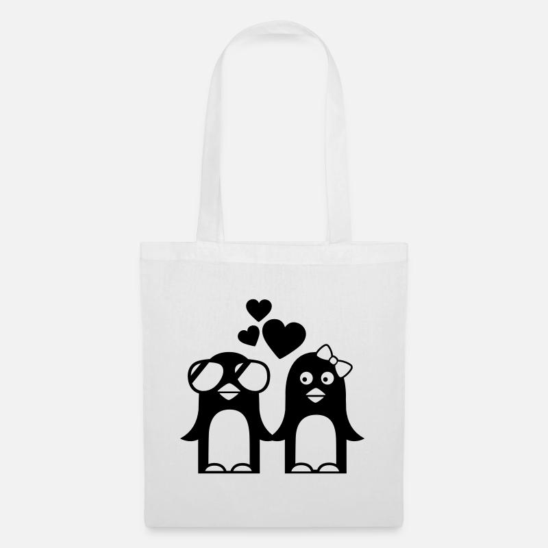 pinguine verliebt valentinstag - Stoffbeutel - Weiß