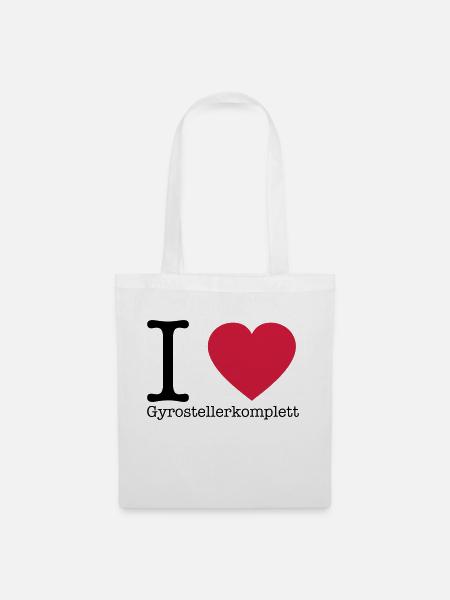 I Love Gyrosteller komplett - Stoffbeutel - Weiß