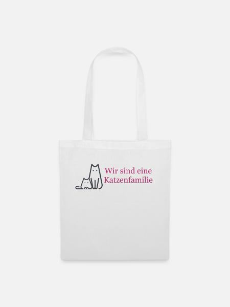Wir sind eine Katzenfamilie - Stoffbeutel - Weiß