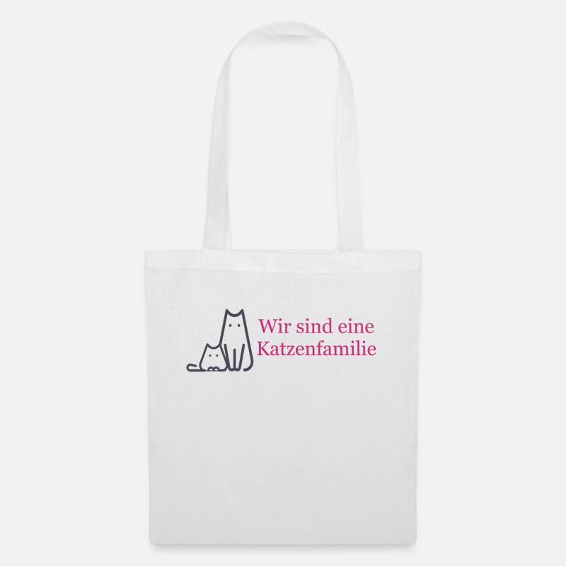 Wir sind eine Katzenfamilie - Stoffbeutel - Weiß