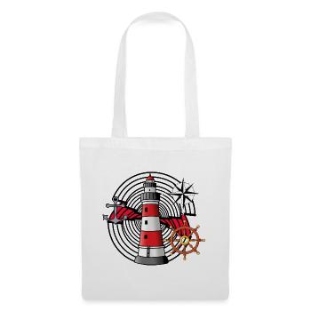 ancre Volant Phare Vent Rose Boussole Nautique - Sac en tissu - blanc - Devant