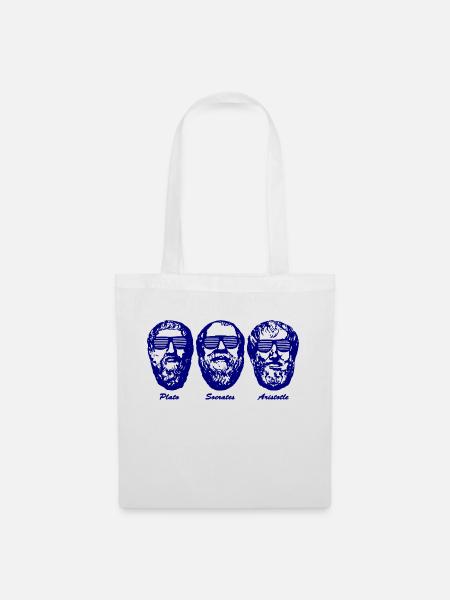 Socrates Geek Plato Aristotle Three Philosophers - Tote Bag - white