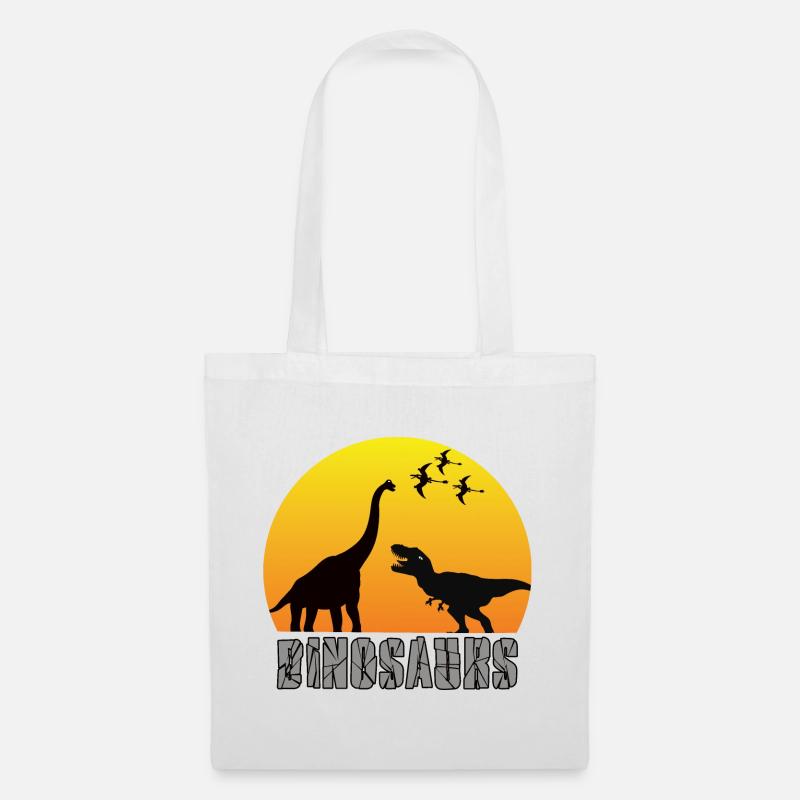 Dinosaurier - Stoffbeutel - Weiß