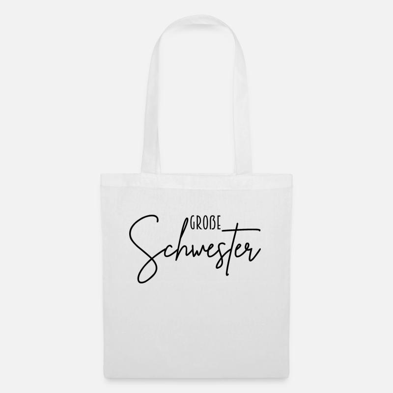 große Schwester - Stoffbeutel - Weiß