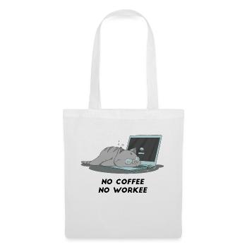 Sleeping cat no coffee no workee - Tote Bag - white - Front