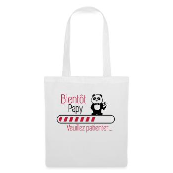 Bientôt papy - Futur Papi - Sac en tissu - blanc - Devant