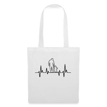 Dad And Son ECG Heartbeat Family Daddy Father's Da - Stoffbeutel - Weiß - Vorne