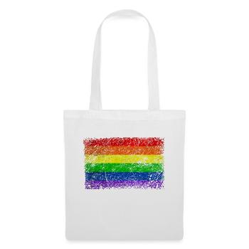 Drapeau arc-en-ciel Vintage - Sac en tissu - blanc - Devant