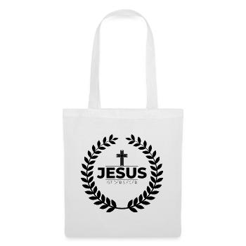 Jesus Christus ist der Sieger - Christliches Shirt - Stoffbeutel - Weiß - Vorne
