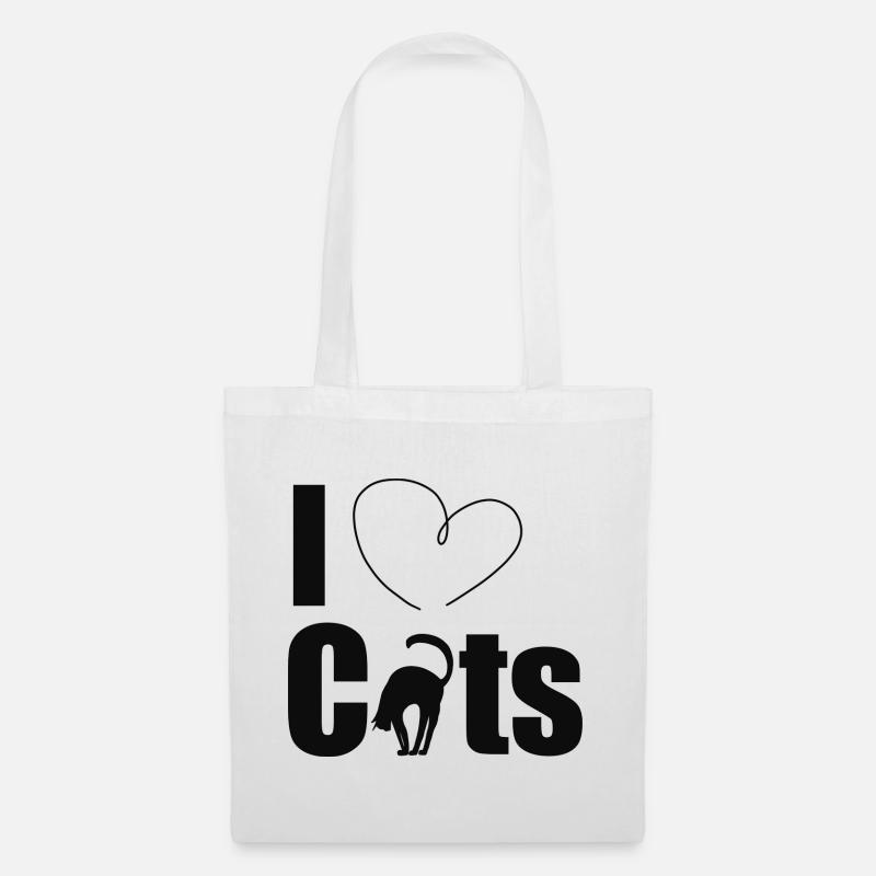 I love cats - Stoffbeutel - Weiß